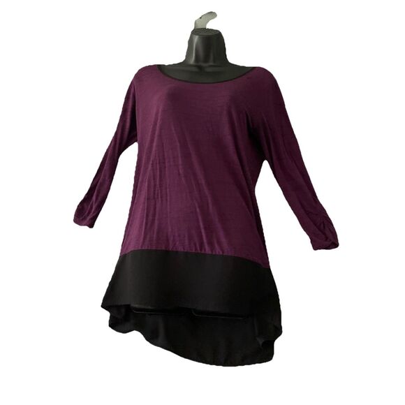 Maurice’s Womens Tunic Top Size Medium‎ Maroon/Black - Picture 1 of 7